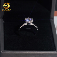 Bague de Fiançailles Solitaire Classique en Moissanite Ronde 2 carats S925 avec Certificat GRA, Sertissage à 6 Griffes, Style Élégant, Prix de Gros