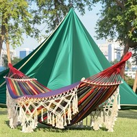Hamac incurvé anti-basculement d'extérieur en toile épaisse pour enfants, dortoir universitaire, camping - Style automne