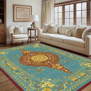 Precio de fábrica barato hecho a mano Vintage estilo persa alfombras <span class=keywords><strong>Oriental</strong></span> patrón exquisito personalizado antideslizante alfombra grande para el hogar - Product Image 3