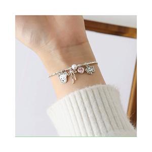Dropshipping regalo S925 plata esterlina arco corazón pulsera mascota pulsera perro Avatar gatito foto encanto - Product Image 1