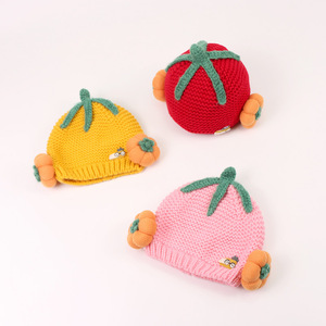 Bí ngô trẻ em hoạt hình Mũ Beanie 3-36 tháng bé bảo vệ tai ấm dệt kim mũ - Product Image 4