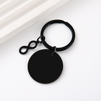 Porte-clés en acier inoxydable 201 Ywyougang avec breloque cœur et symbole infini, anneau en fer gravable personnalisé, multicolore, idéal pour les cadeaux