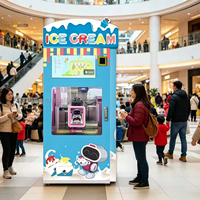 Robot distributeur de crème glacée intelligent à écran tactile, paiement multiple (pièces, carte, QR code), équipement commercial pour la vente de crème glacée molle