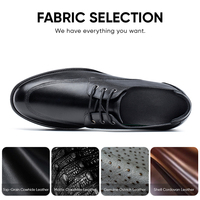 Chaussures Derby en Cuir de Vachette Faites à la Main, Vente en Gros Usine, Personnalisées, pour Hommes, Rehaussantes, pour Bureau et Carrière, Toutes Saisons, 8CM, Chaussures Derby de Mariage