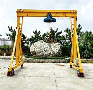 Grue portique télescopique à poutre simple sur pneus en caoutchouc de 3 tonnes pour la manutention de marchandises dans les entrepôts logistiques - Product Image 2