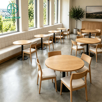 Ensemble de mobilier de café écologique Ron Group, table ronde en bois, sièges rembourrés personnalisés, chaise en tissu pour restaurant