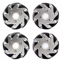 Roues en acier inoxydable Mecanum compatibles LEGO de 60mm avec 4 pièces et 14144 rouleaux de roulement Mecanum État neuf