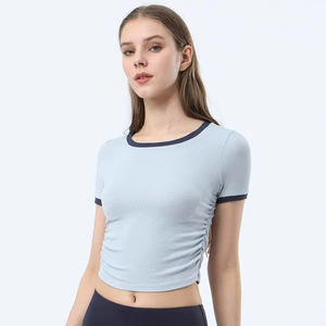 Custom Y2k Graphic Printed Slim <b>Fit</b> 95 Cotton 5 Spandex <b>Cropped</b> <b>T</b> <b>Shirts</b> Streetwear Baby Tee Ringer Crop Top <b>T</b> <b>Shirt</b> for Women - Product Image 2