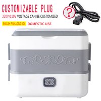 Boîte à lunch électrique anti-fuite, chauffe-aliments de grande capacité avec récipient en acier inoxydable de 2,4 L, chauffe-aliments portable