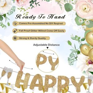Guirnalda de Banderines Brillantes para Fiesta de Compromiso y Boda, Decoración Colgante de Papel para Celebración de Despedida de Soltera - Product Image 3