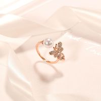 Bague ouverte ajustable mignonne avec abeille et zircon, en laiton plaqué rhodium or rose, bijou de mode unique pour cadeau de mariage unisexe