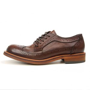 Luxury Cowhide Leather Square Toe Lace-Up Durable Breathable Anti-Slip Formal Wedding <b>Dress</b> Shoes for <b>Men</b> Classic Brogue - Product Image 5