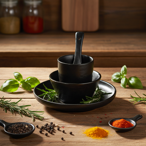 Set di Stoviglie di Lusso in Ceramica Nera Europea, Servizio da Tavola Moderno per Cucina - Product Image 1