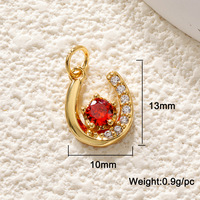 Nouveau pendentif en fer à cheval en forme de U cuivre plaqué or incrusté Zircon enfants collier à faire soi-même accessoire cheval chaussure breloque bijoux