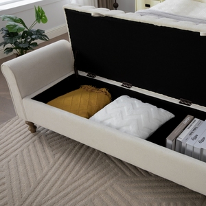 <span class=keywords><strong>Banc</strong></span> de rangement ottoman moderne en tissu avec repose-pieds et pieds, <span class=keywords><strong>coffre</strong></span> à couvertures pour salon, chambre à coucher, entrée - Product Image 2