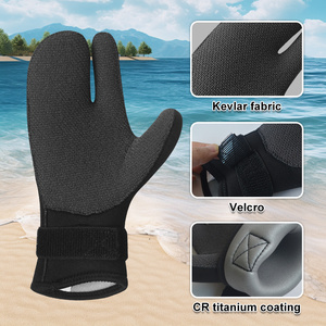 Logo personnalisé couteau anti-coupure protection <span class=keywords><strong>7mm</strong></span> trois doigts mitaines néoprène Kevlar tissu combinaison de <span class=keywords><strong>plongée</strong></span> <span class=keywords><strong>gant</strong></span> de <span class=keywords><strong>plongée</strong></span> pour hommes femmes - Product Image 2
