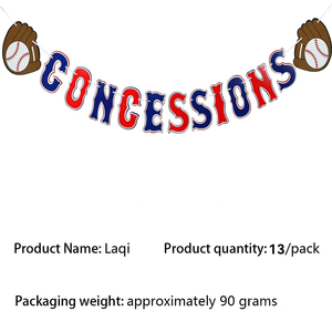 ของตกแต่งงานปาร์ตี้ธีมเบสบอลธงสามเหลี่ยมหมุนได้และป้ายแขวนสำหรับงานกิจกรรมในธีมกีฬา - Product Image 3