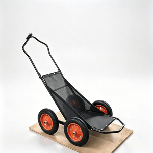 Chariot de transport pliable 4 roues, capacité 200 kg, <span class=keywords><strong>remorque</strong></span> vélo 2-en-1, chariot utilitaire robuste 440 lbs pour le transport de gibier, OEM - Product Image 1