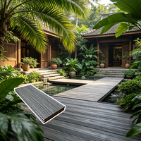Planches de terrasse en composite WPC, revêtement de sol extérieur imperméable en bois-plastique, vente en gros et projets, directement de l'usine