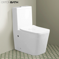 WC monobloc à siphon, double chasse 3/6L, siphon en P 180mm, à poser contre le mur, céramique, articles sanitaires, vente en gros