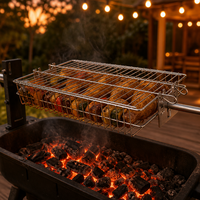 Panier carré pour rôtissoire BBQ