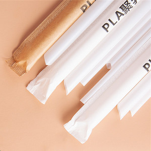 10*210 Mm Pla Straws Disposable Plastic Drinking Degradable Straw