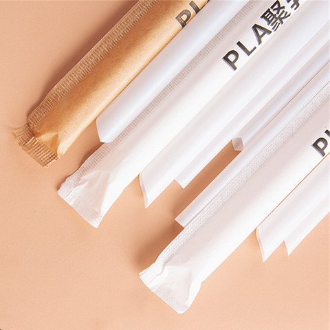 Biodegradable Drinking Pla Spoon Straws For Bar Eco Plastic