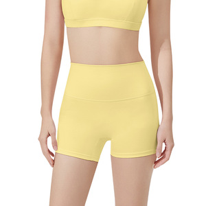 Women's High Waisted Yoga Shorts <b>Tummy</b> <b>Control</b> Hip Lifting Quick Dry Tight Fit Solid Color Nylon 66 Sport Running Fitness - Product Image 4