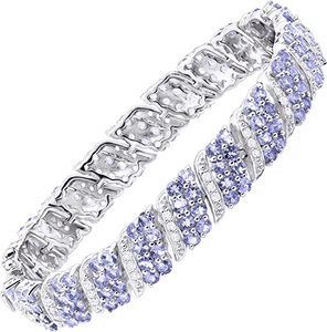 Angara Natural Tanzanite Solitaire Anhänger Halskette für Frauen Mädchen aus 14 Karat massivem Gold Platin - Product Image 5