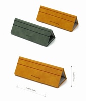 Étuis à lunettes pliables irréguliers en cuir PU avec impression de logo personnalisé, motif de dessin animé, style simple, rigides pour l'emballage de grandes lunettes