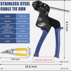 Penjepit Kabel Baja Tahan Karat Terintegrasi Pemotong Kabel Pemotong Kawat Alat Pengikat Kabel Pengencang Tali Baja Pengunci Rumah Tangga - Product Image 2