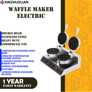 Nouvelle gaufrière électrique <span class=keywords><strong>belge</strong></span> entièrement automatique à double tête de 2,4 kW, en acier inoxydable, économie d'énergie, revêtement antiadhésif - Product Image 2