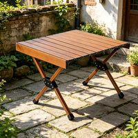 Table de camping pliable légère en aluminium, ultra-légère, avec dessus enroulable, mobilier d'extérieur moderne, imperméable