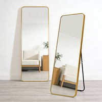 Miroir sur Pied de Luxe, Grand Miroir Pleine Longueur Incassable en Verre Trempé pour Décoration d'Intérieur Moderne, Approvisionnement Direct Usine