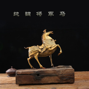 Brass General Horse Art Ornament Golden Bronze Irregular Shape For Hotel Office Home Decor Gift - Product Image 2