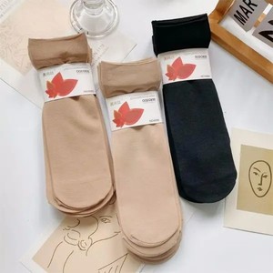 Korean Style Women's Knee High Stockings Thickened Solid Color Velvet Loose Fit Sweat Absorbing Anti Snagging Autumn Winter Wear - Product Image 4