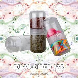 Pot en plastique PET transparent double face Design créatif pour les bonbons Bonbons Noix Haricots Aliments Fleur de thé Joint hermétique à mi-chemin - Product Image 3