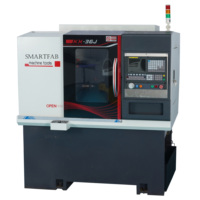 Mini máquina de torno CNC de potencia hidráulica Guangzhou, estructura de cama inclinada de torneado Horizontal para mecanizado de Servicio Ligero