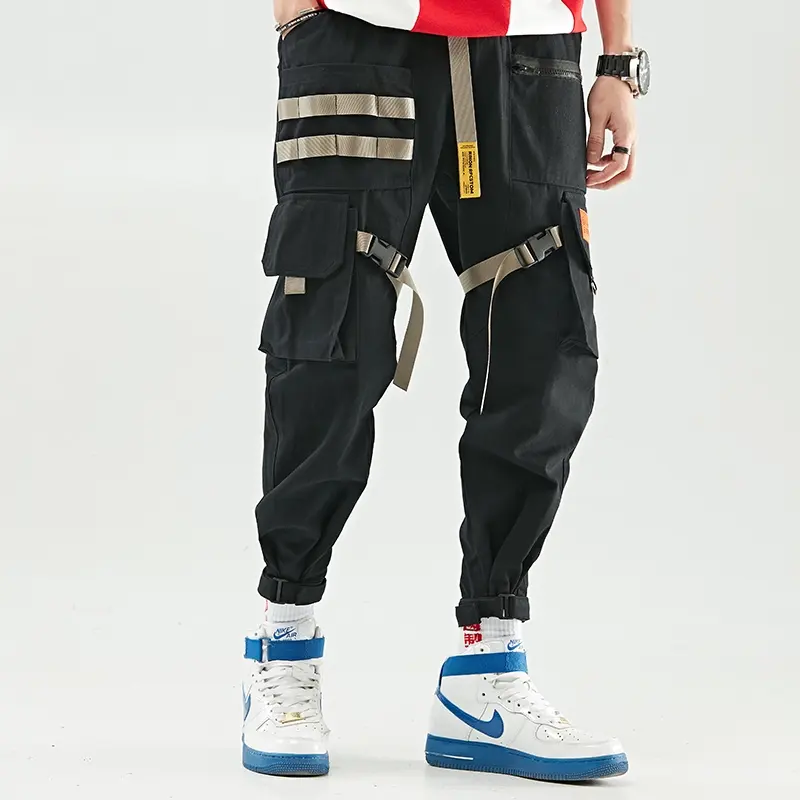 Custom Men's High Street Hip Hop Work Out Multi Pocket Harem Pants Men Cargo Pant Trousers For Men