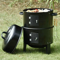 Barbecue fumoir moderne en acier inoxydable pour viande et poisson, four de cuisson commercial pour cuisine extérieure M03006