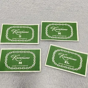 High Quality Custom Logo Straight Cut Washable Woven Labels Tags for Clothing and T-shirts Fabric Label With Size