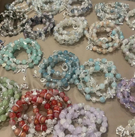 Pulsera de cuentas de cristal natural, joyería personalizada al por mayor para mujer, regalo navideño, pulsera de gemas de la suerte