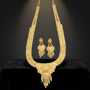 Collares largos chapados en oro, ocasión especial, conjunto de joyería nupcial tradicional, chapado en cobre y latón chapado en oro laminado - Product Image 6