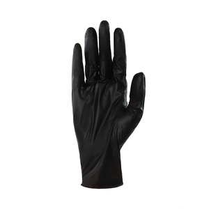 Extra Durable 6Mil Black Nitrile Disposable Gloves <b>Powder</b> Free Anti-slip Allergy Free Gathered Cuff <b>Textured</b> Fingertips General - Product Image 1