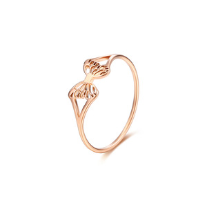 Women's Hollow Butterfly <b>Titanium</b> Steel <b>Ring</b> Rose Gold Daily Wear Fashion Jewelry - Product Image 1