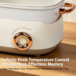 Marmite Électrique Multifonctionnelle Antiadhésive Tout-en-un avec Compartiments, Double Saveur, pour la Maison : Shabu, Friture, Cuisson - Product Image 2