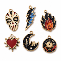 Ensemble de pendentifs personnalisés en émail souple sur le thème de la musique rock (guitare, batterie, microphone) couleur or pour la fabrication de bijoux DIY, vente en gros