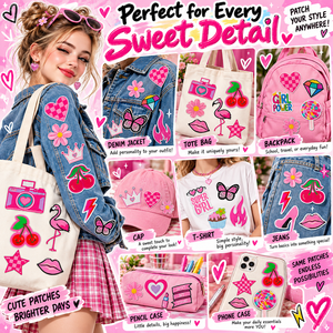 Lot de patchs brodés mignons pour filles, motifs Cœur, Nœud, Couronne, à thermocoller ou à <span class=keywords><strong>coudre</strong></span> pour vestes, sacs, décoration DIY, patchs de créateur - Product Image 4