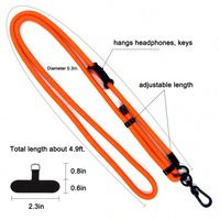 Sangle de téléphone tressée en polyester personnalisée en gros, réglable, bicolore, anti-chute, pour tous les smartphones