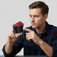 Interrupteur à bascule ovale lumineux 10A 250VAC à 3 broches avec levier en laiton de qualité supérieure, écrou de montage et anneau de verrouillage pour machine à café industrielle
